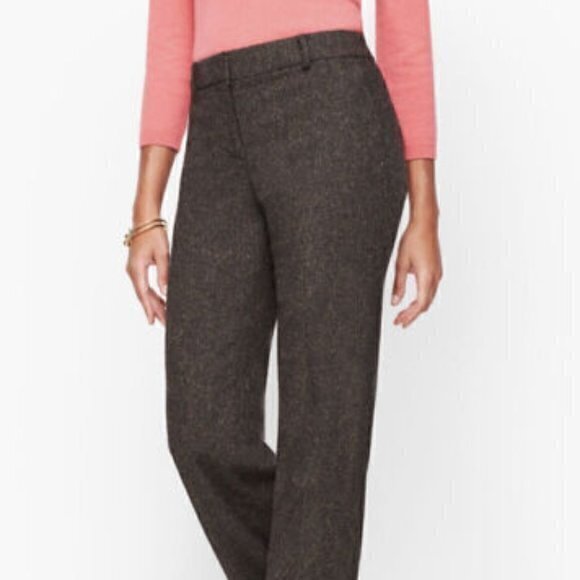 Talbots Luxe Donegal Windsor Wool Brown Speckle Pants - Picture 2 of 11